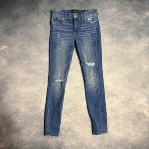 Lucky Brand Ava Super Skinny Jeans Women’s 2 / 26 Distressed Blue Mid Wash Denim